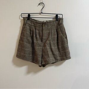Plaid Brown Women's Shorts